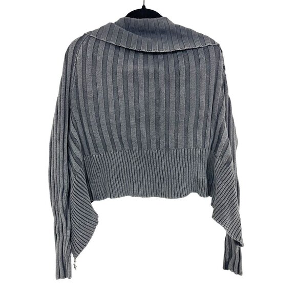 NEW Social Collision Gray Ribbed Cardigan Sweater Goth Grunge - Size 0X - Picture 2 of 5